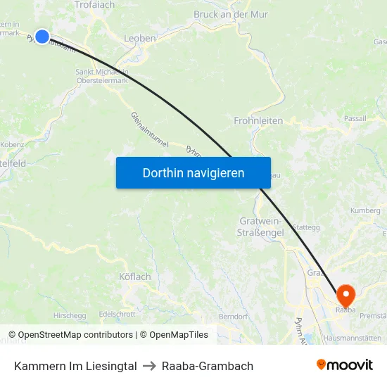 Kammern Im Liesingtal to Raaba-Grambach map