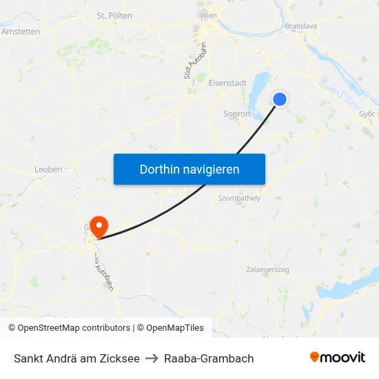 Sankt Andrä am Zicksee to Raaba-Grambach map