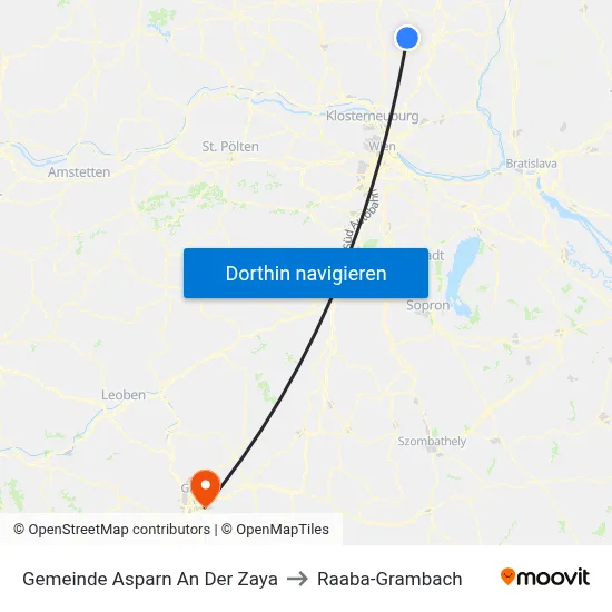 Gemeinde Asparn An Der Zaya to Raaba-Grambach map