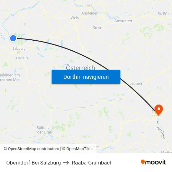 Oberndorf Bei Salzburg to Raaba-Grambach map