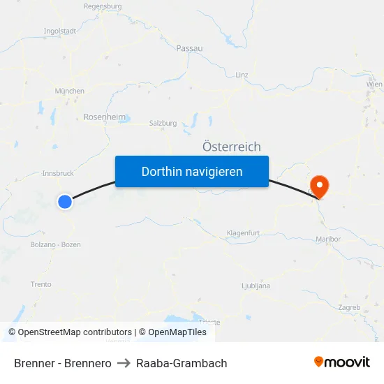 Brenner - Brennero to Raaba-Grambach map