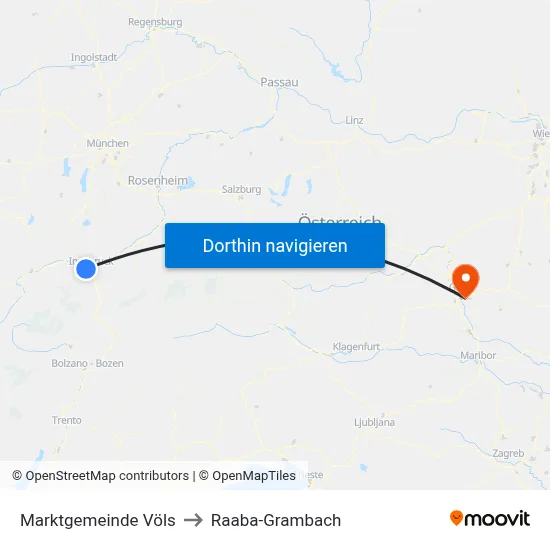 Marktgemeinde Völs to Raaba-Grambach map