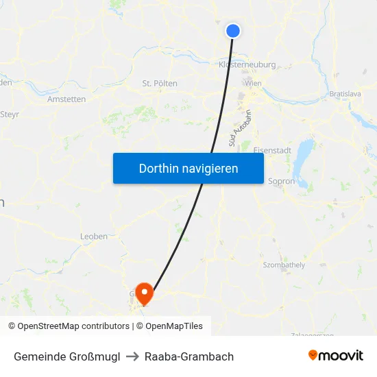 Gemeinde Großmugl to Raaba-Grambach map