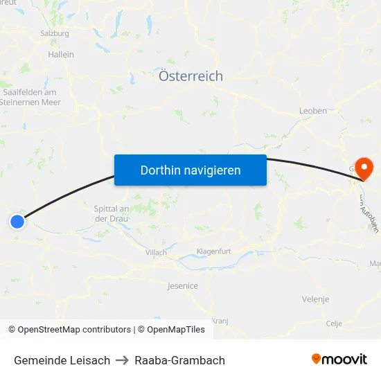 Gemeinde Leisach to Raaba-Grambach map