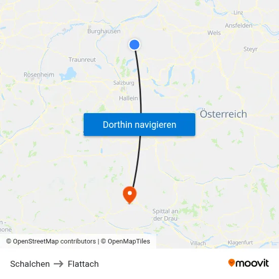 Schalchen to Flattach map