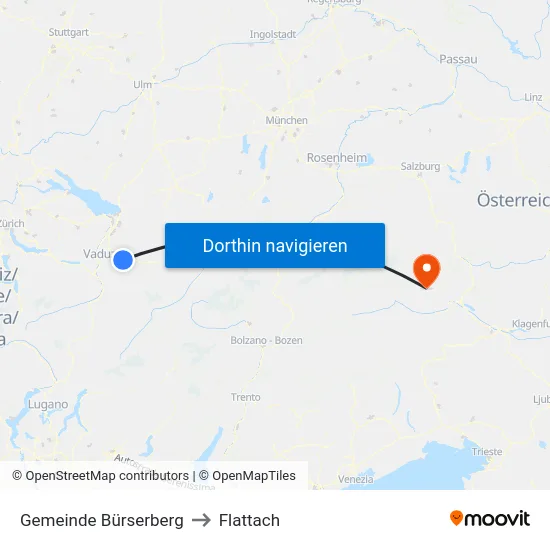 Gemeinde Bürserberg to Flattach map