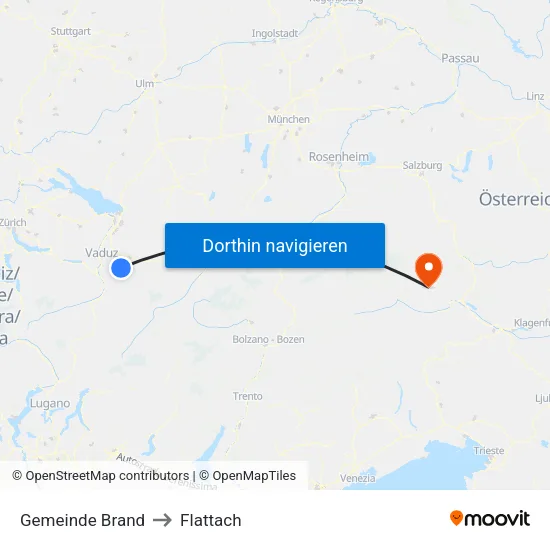 Gemeinde Brand to Flattach map