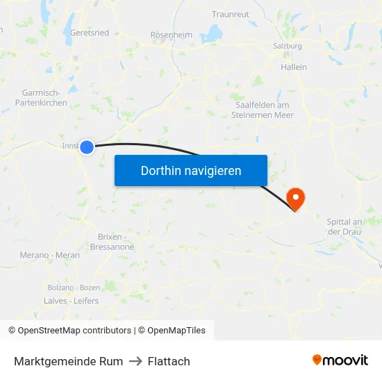 Marktgemeinde Rum to Flattach map