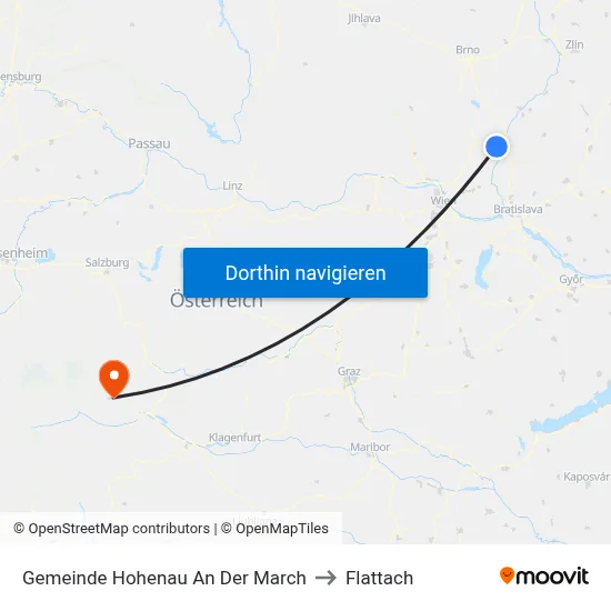 Gemeinde Hohenau An Der March to Flattach map
