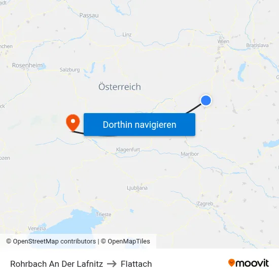 Rohrbach An Der Lafnitz to Flattach map
