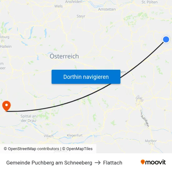 Gemeinde Puchberg am Schneeberg to Flattach map