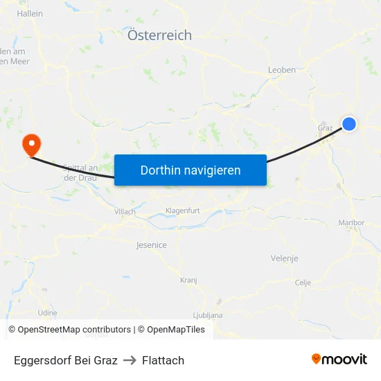 Eggersdorf Bei Graz to Flattach map