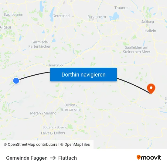 Gemeinde Faggen to Flattach map