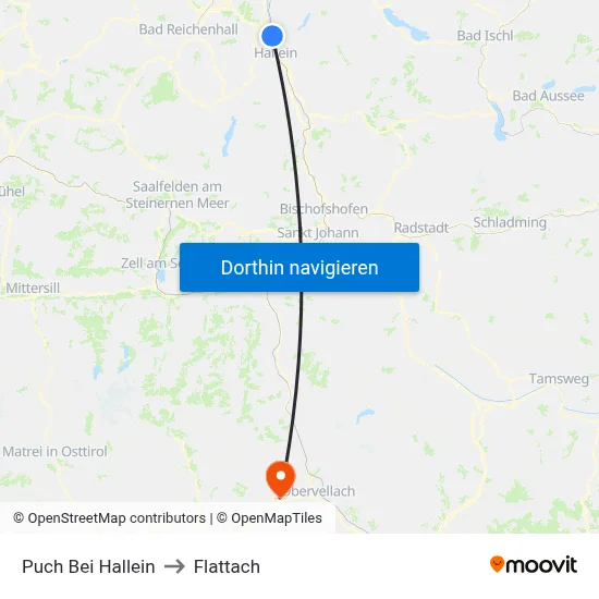 Puch Bei Hallein to Flattach map