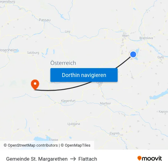 Gemeinde St. Margarethen to Flattach map