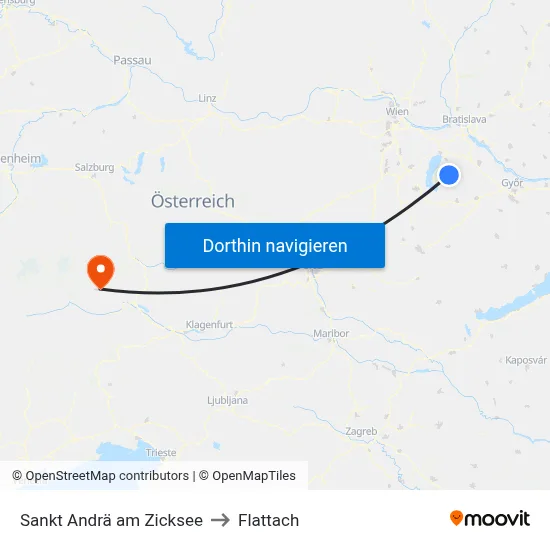 Sankt Andrä am Zicksee to Flattach map