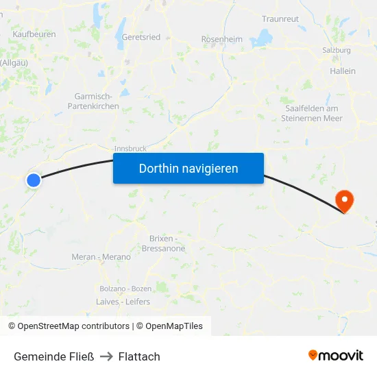 Gemeinde Fließ to Flattach map