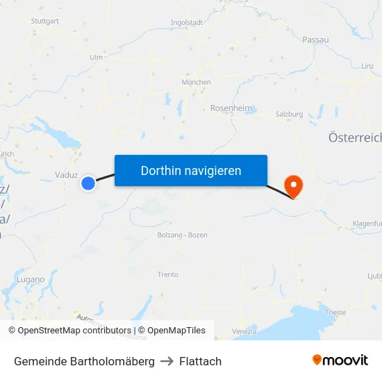 Gemeinde Bartholomäberg to Flattach map