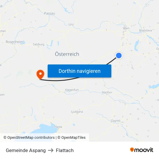 Gemeinde Aspang to Flattach map