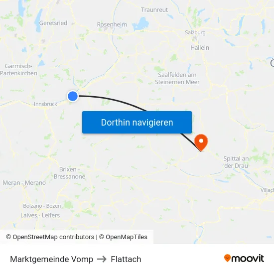 Marktgemeinde Vomp to Flattach map