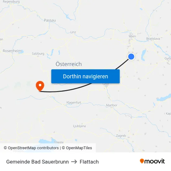Gemeinde Bad Sauerbrunn to Flattach map