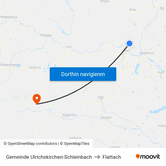 Gemeinde Ulrichskirchen-Schleinbach to Flattach map