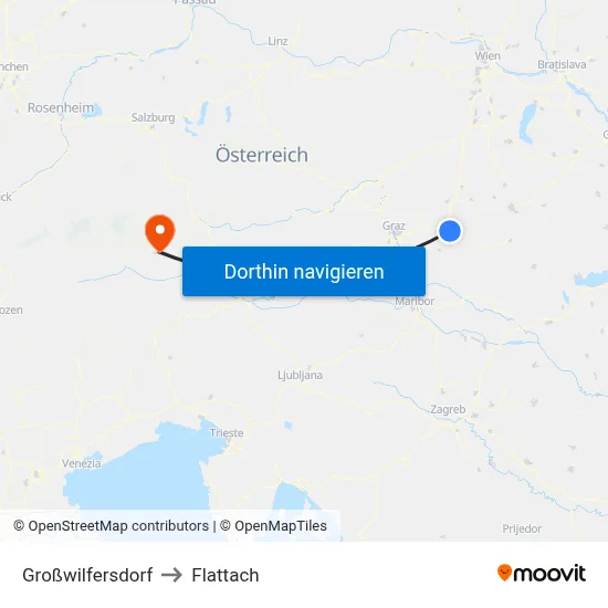 Großwilfersdorf to Flattach map