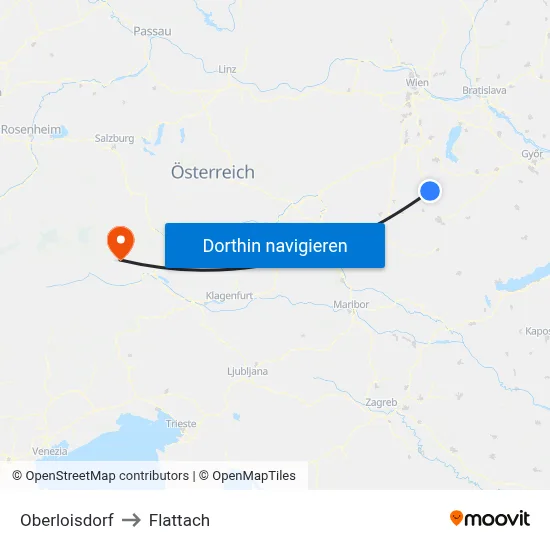 Oberloisdorf to Flattach map