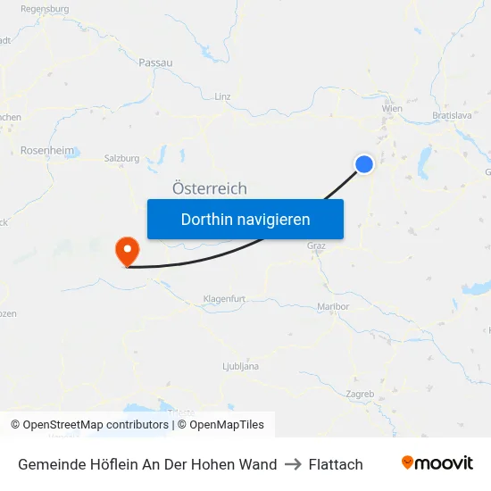 Gemeinde Höflein An Der Hohen Wand to Flattach map
