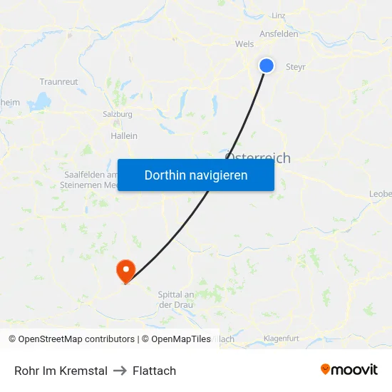 Rohr Im Kremstal to Flattach map