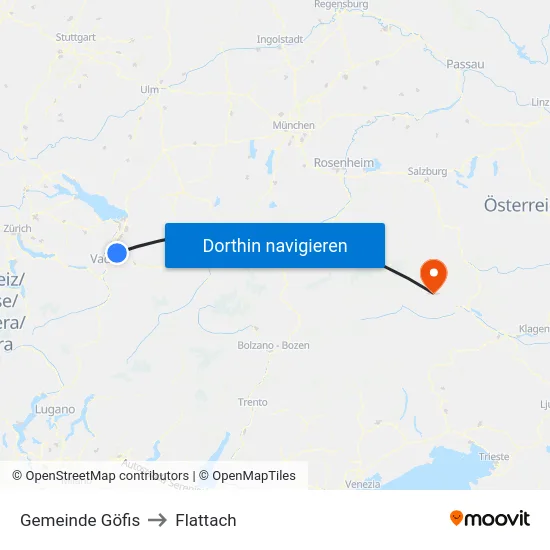 Gemeinde Göfis to Flattach map