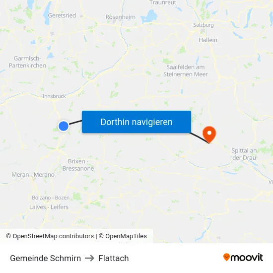 Gemeinde Schmirn to Flattach map