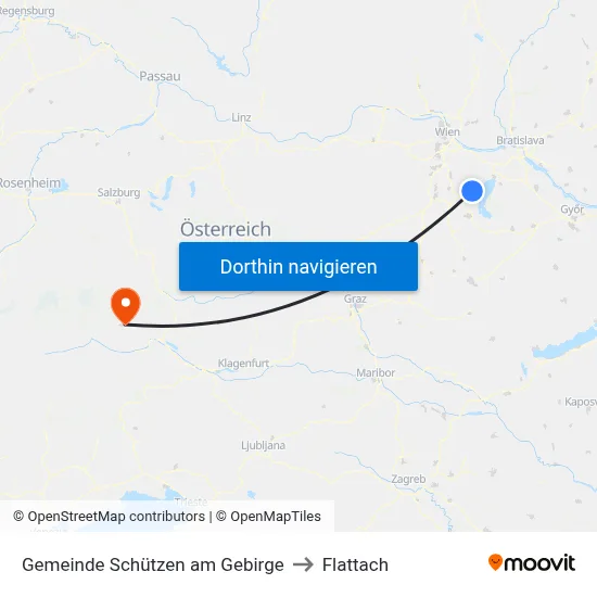 Gemeinde Schützen am Gebirge to Flattach map