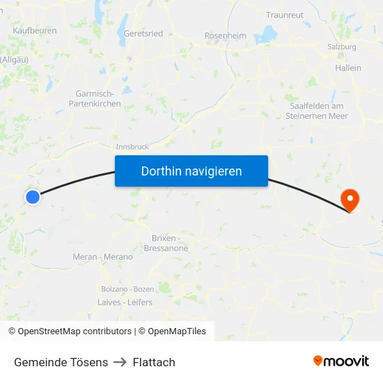 Gemeinde Tösens to Flattach map
