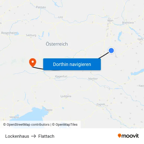 Lockenhaus to Flattach map