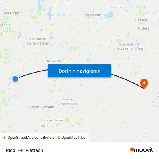 Ried to Flattach map