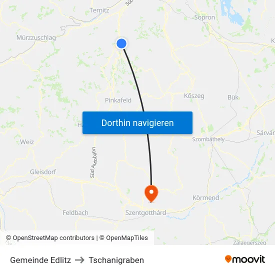 Gemeinde Edlitz to Tschanigraben map