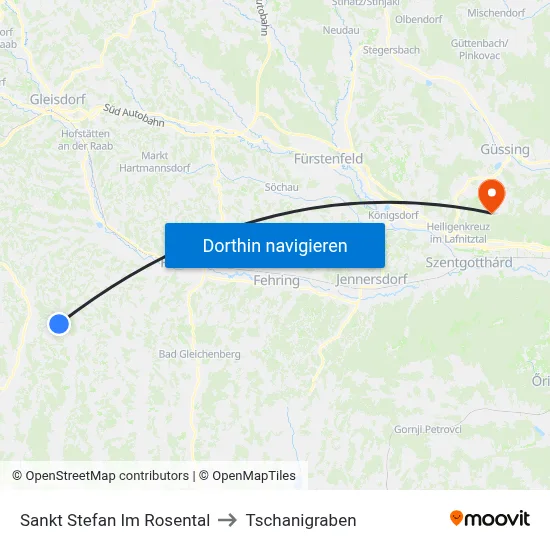 Sankt Stefan Im Rosental to Tschanigraben map
