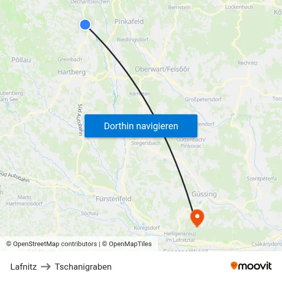 Lafnitz to Tschanigraben map