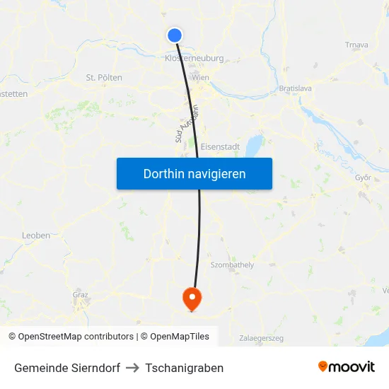 Gemeinde Sierndorf to Tschanigraben map