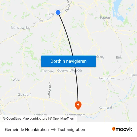 Gemeinde Neunkirchen to Tschanigraben map