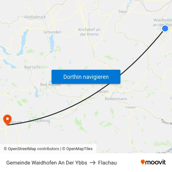 Gemeinde Waidhofen An Der Ybbs to Flachau map