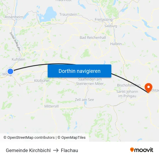 Gemeinde Kirchbichl to Flachau map