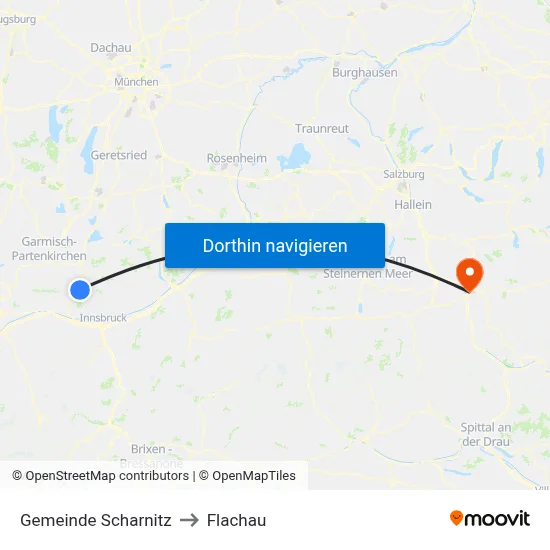 Gemeinde Scharnitz to Flachau map