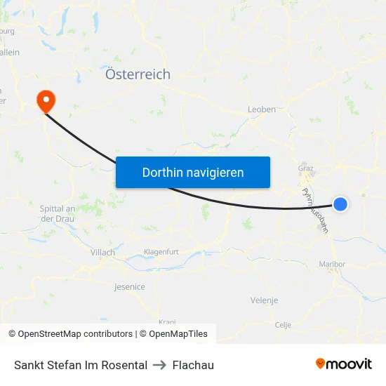 Sankt Stefan Im Rosental to Flachau map