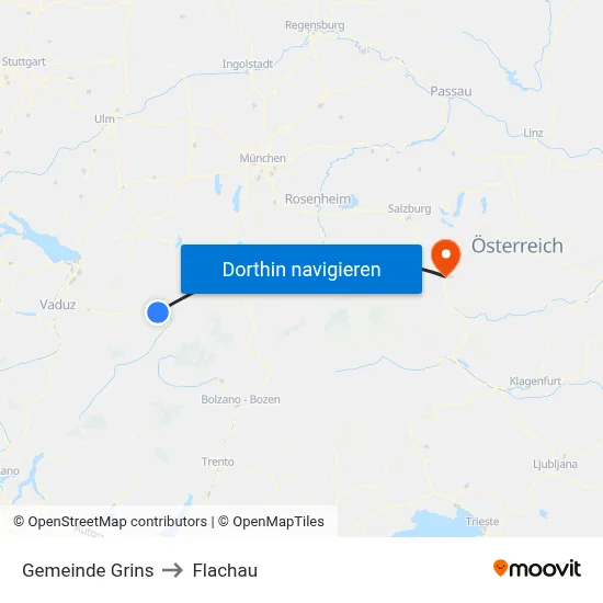 Gemeinde Grins to Flachau map