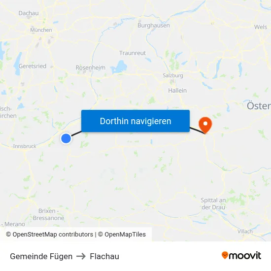 Gemeinde Fügen to Flachau map