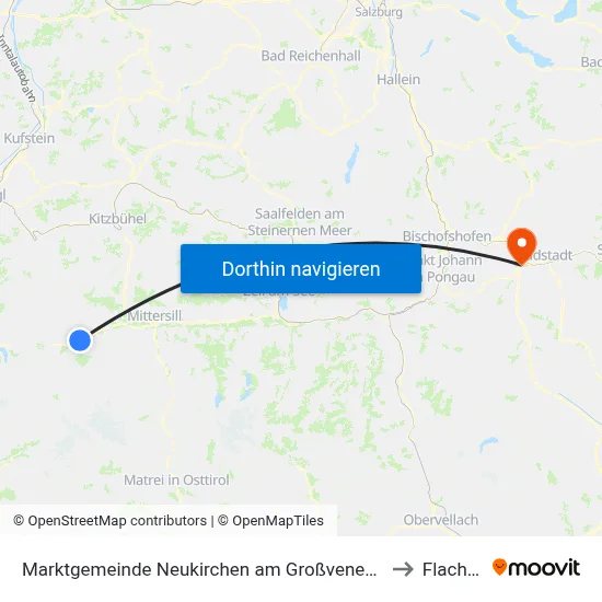 Marktgemeinde Neukirchen am Großvenediger to Flachau map