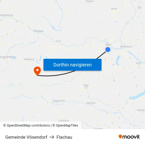 Gemeinde Vösendorf to Flachau map