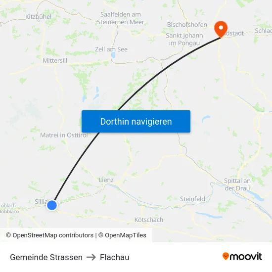 Gemeinde Strassen to Flachau map